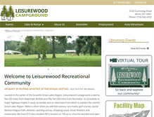 Tablet Screenshot of leisurewoodcampground.com